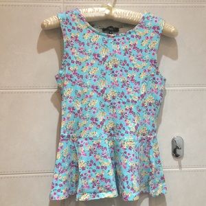 ASOS New Look Petite Turquoise Floral Peplum Top